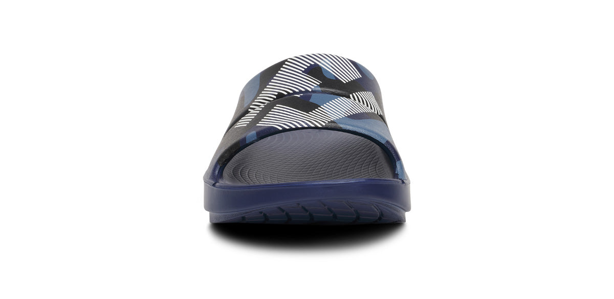 FJ X OOFOS Women'S OOahh Sport Slide Sandal - Navy Camo - Image 3