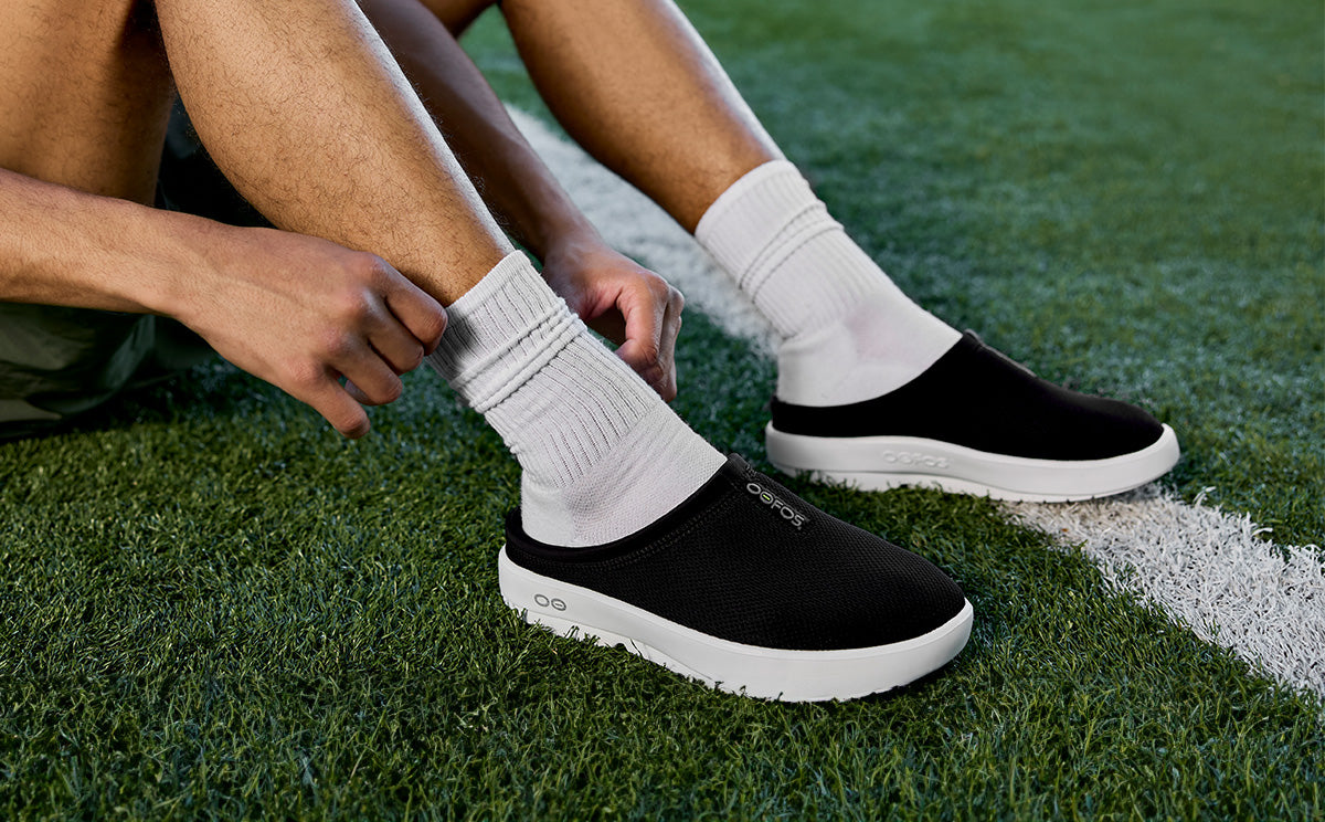 Men'S OOcoozie Sport Mule - White Black (SALE) - Image 8